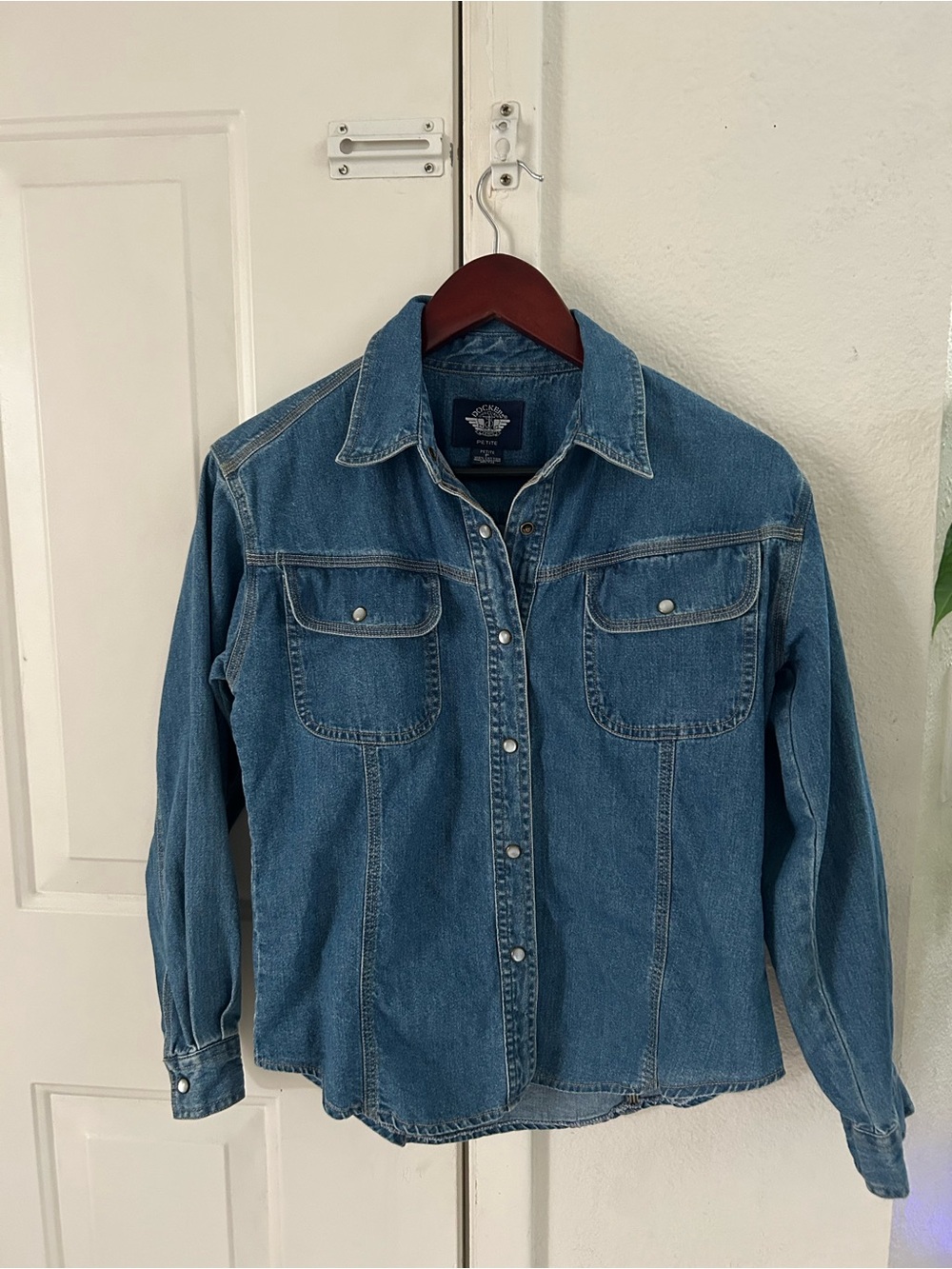 Dockers Medium Blue Denim Snap-Front Jacket